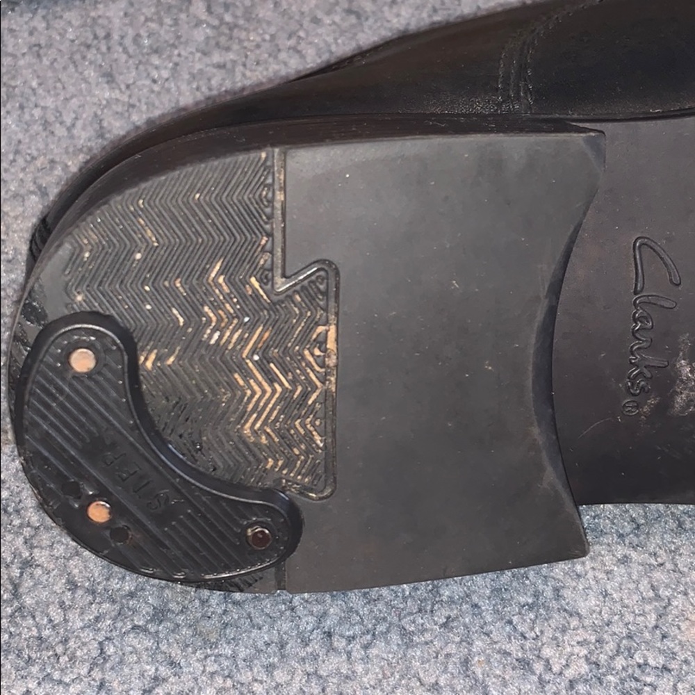 Clarks Collection Black Leather Dress Shoes 11 - image 6